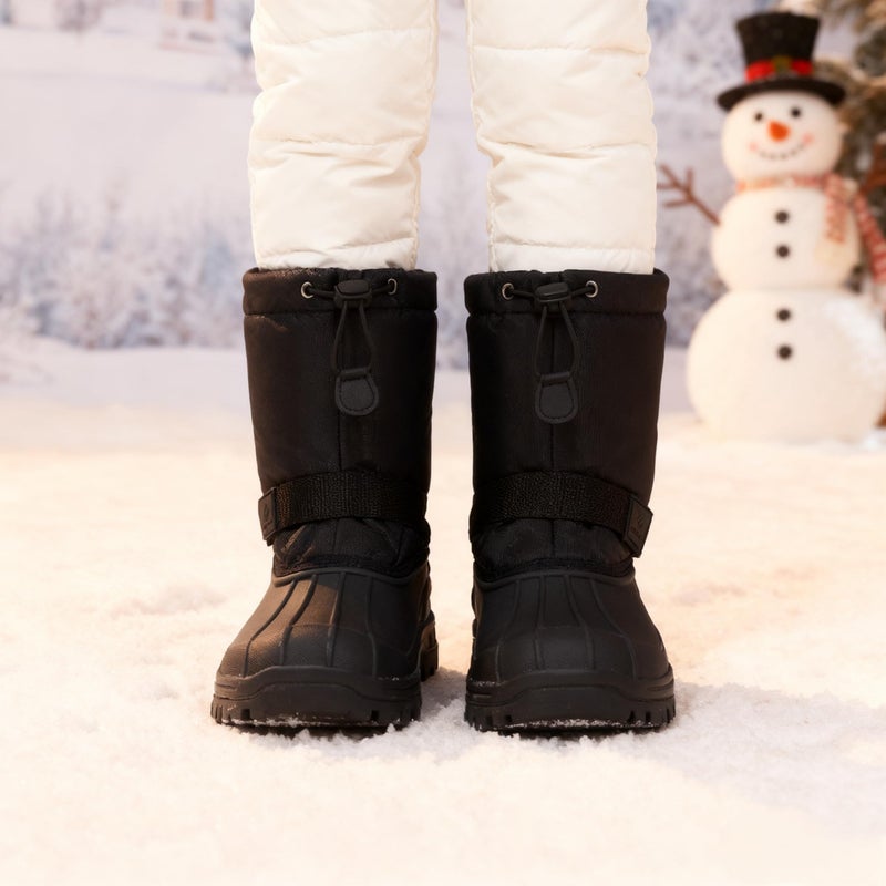 CIOR Kids Snow Boots for Boys Girls Toddler Winter Outdoor Boots Waterproof with Fur Lined(Toddler/Little Kids/Big Kid) TX1-Black-8.5 - Image 2